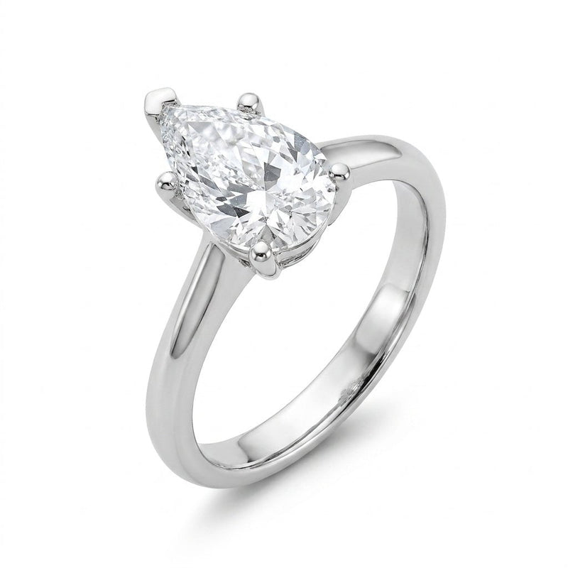 Aydins 1 carat round lab-grown diamond engagement ring in 14K white gold