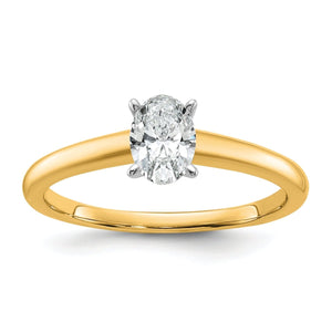 10ktt 1/2ct Lab Grown Diamond VS+ F+ Oval Comp Solitaire Eng Ring - authentic supplier studio photograph