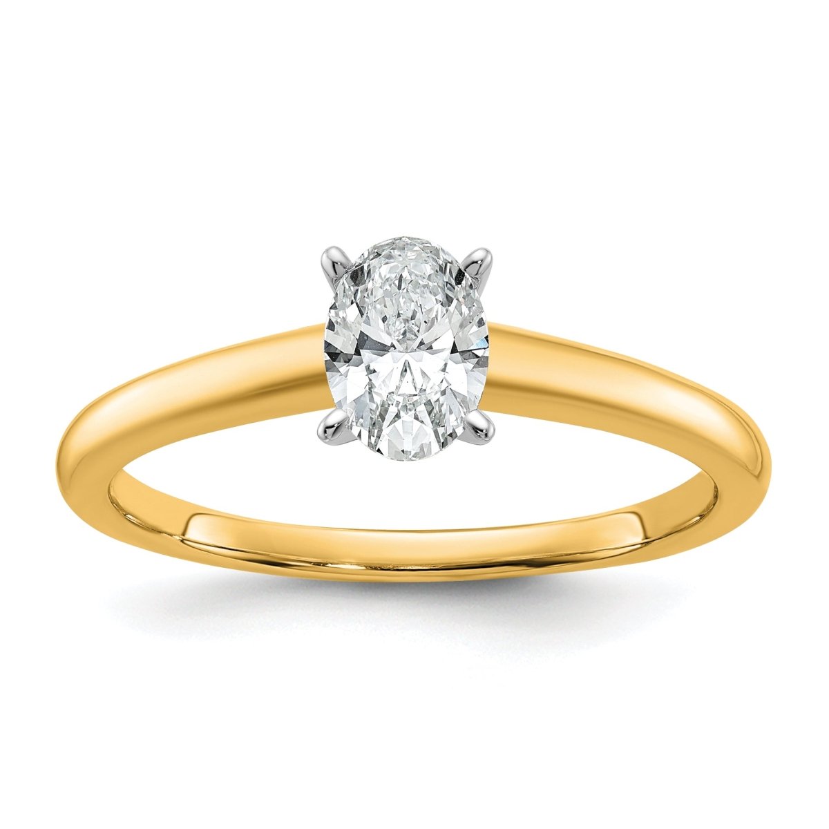10ktt 1/2ct Lab Grown Diamond VS+ F+ Oval Comp Solitaire Eng Ring - authentic supplier studio photograph