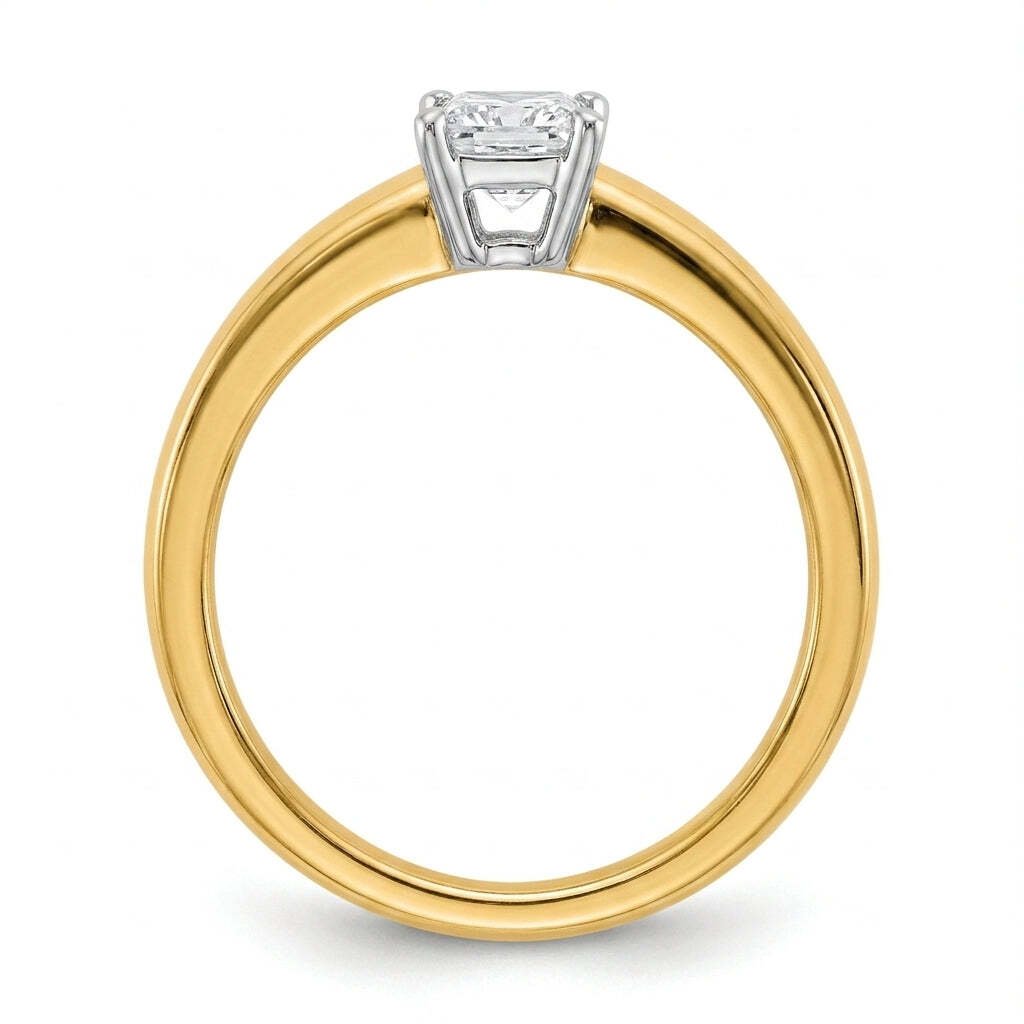 SOL-050P-0LD Princess solitaire engagement ring side-profile
