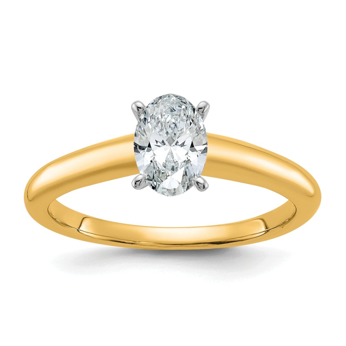 10ktt 3/4ct Lab Grown Diamond VS+ F+ Oval Comp Solitaire Eng Ring - authentic supplier studio photograph