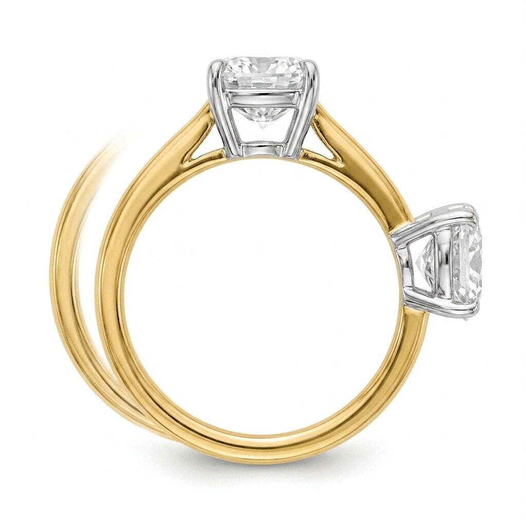 RM12842-150C-LD Cushion solitaire engagement ring side-profile