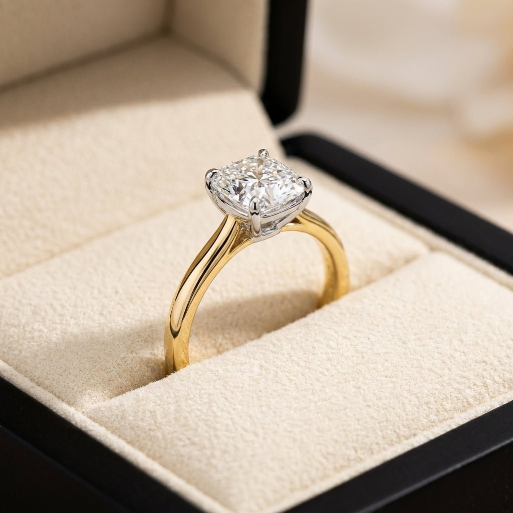 RM12842-150C Cushion solitaire engagement ring ring-in-box