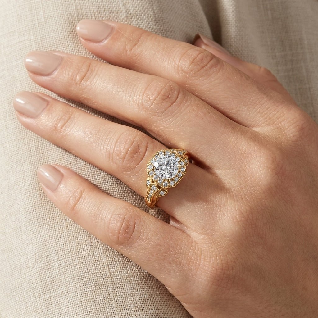 RM12979-150-LD Round halo engagement ring hand-model