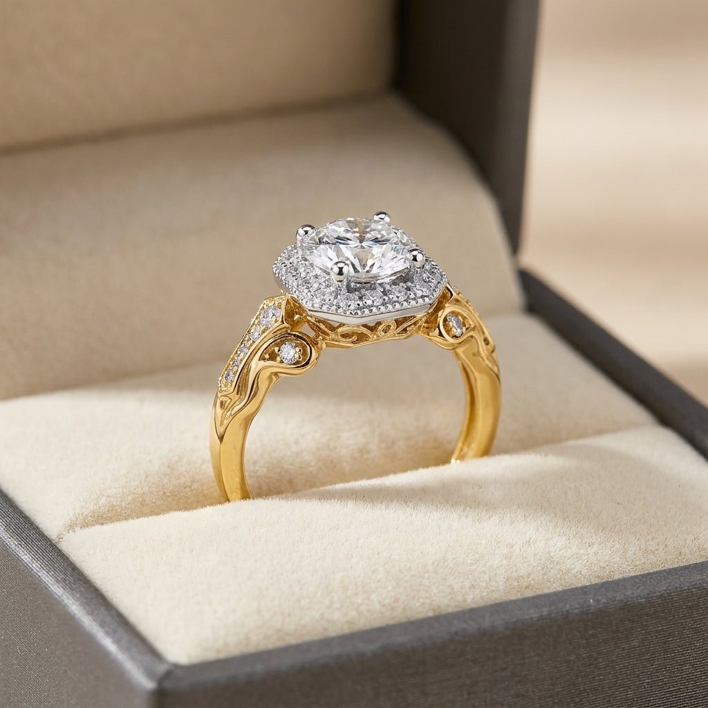 RM12979-150-LD Round halo engagement ring ring-in-box