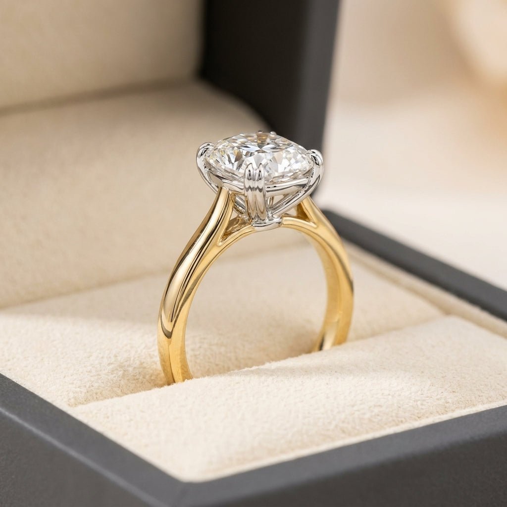 RM12843-100C Cushion solitaire engagement ring ring-in-box