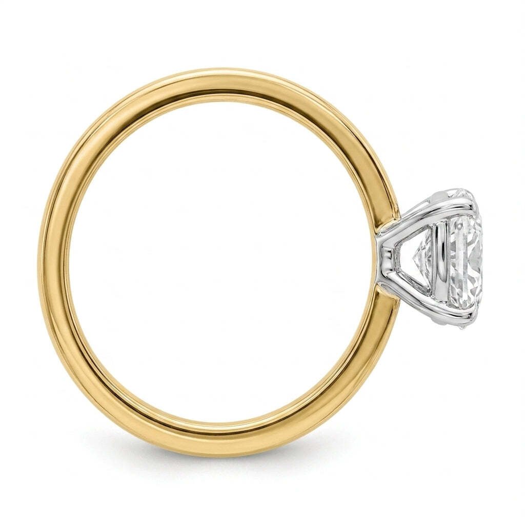 RM12843-100C-LD Cushion solitaire engagement ring side-profile