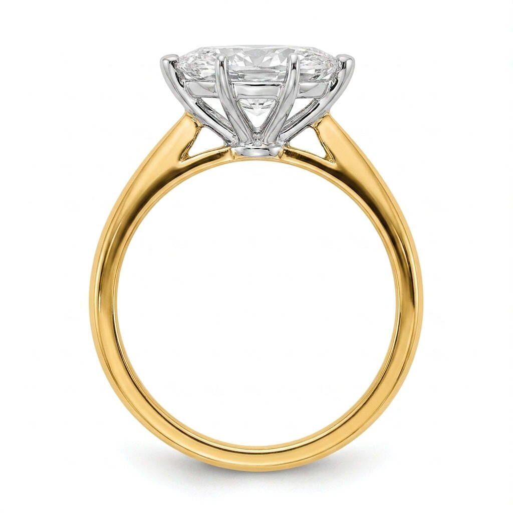 SOL-100MQ-0LD Marquise solitaire engagement ring side-profile