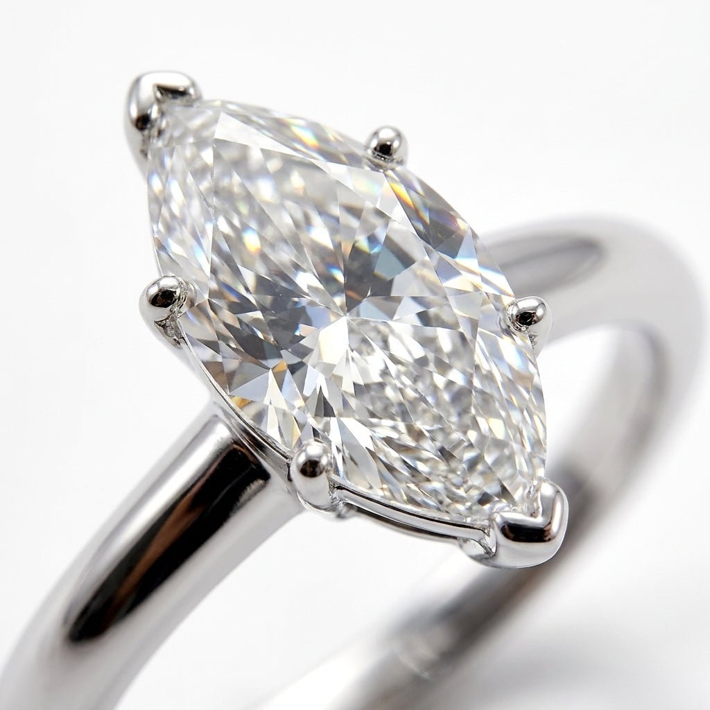 SOL-100MQ-0WLD Marquise solitaire engagement ring macro-sparkle