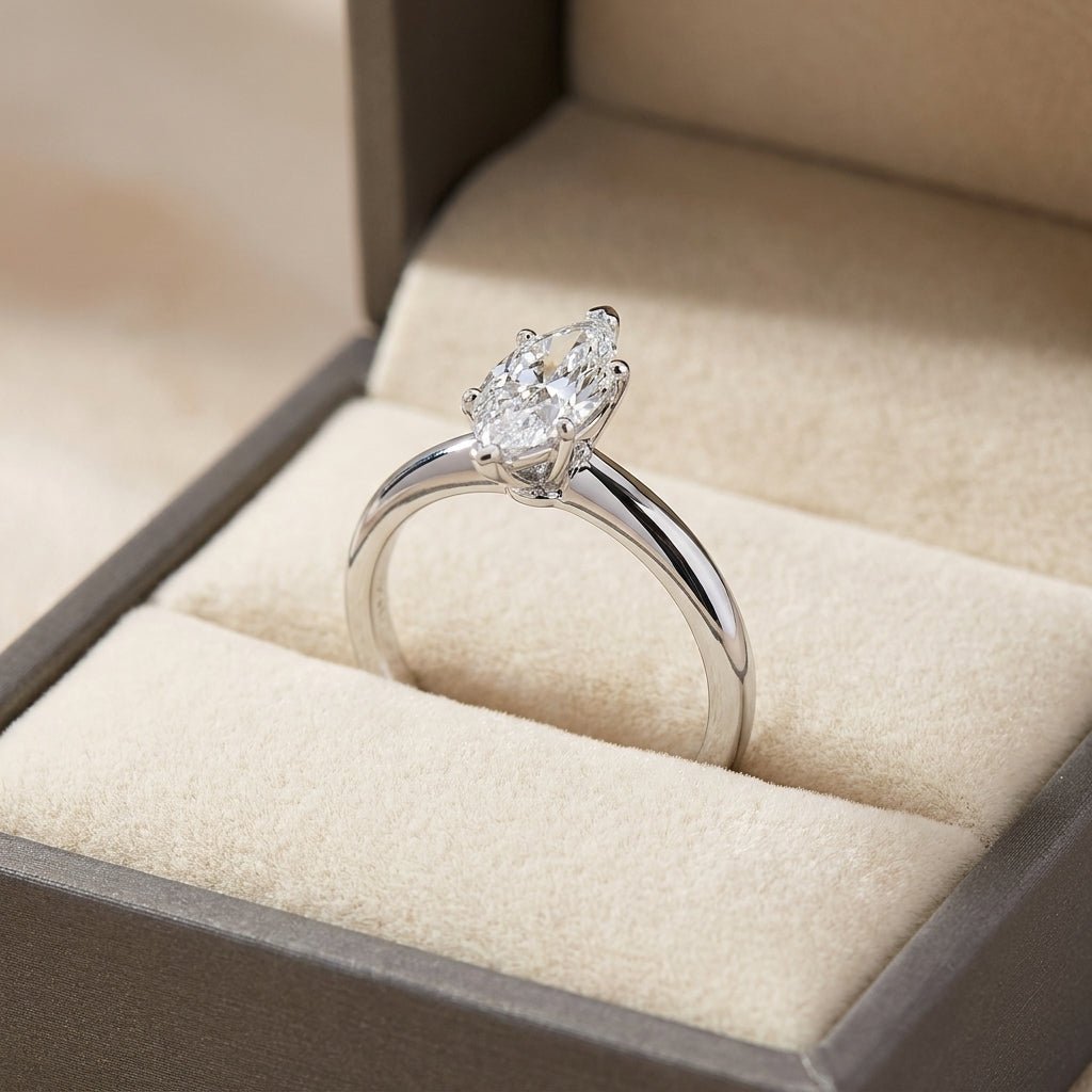 SOL-100MQ-0WLD Marquise solitaire engagement ring ring-in-box