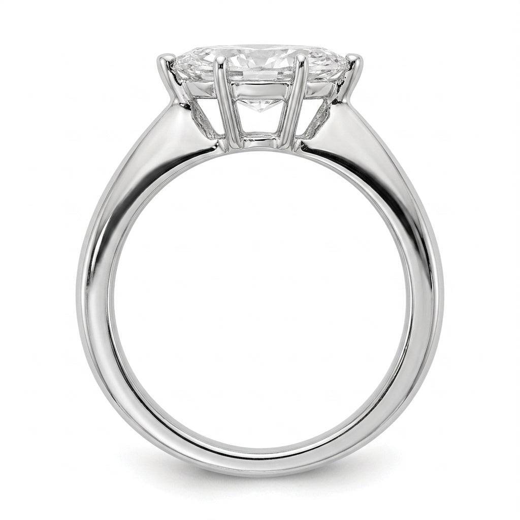 1 carat marquise lab grown diamond engagement ring - side profile