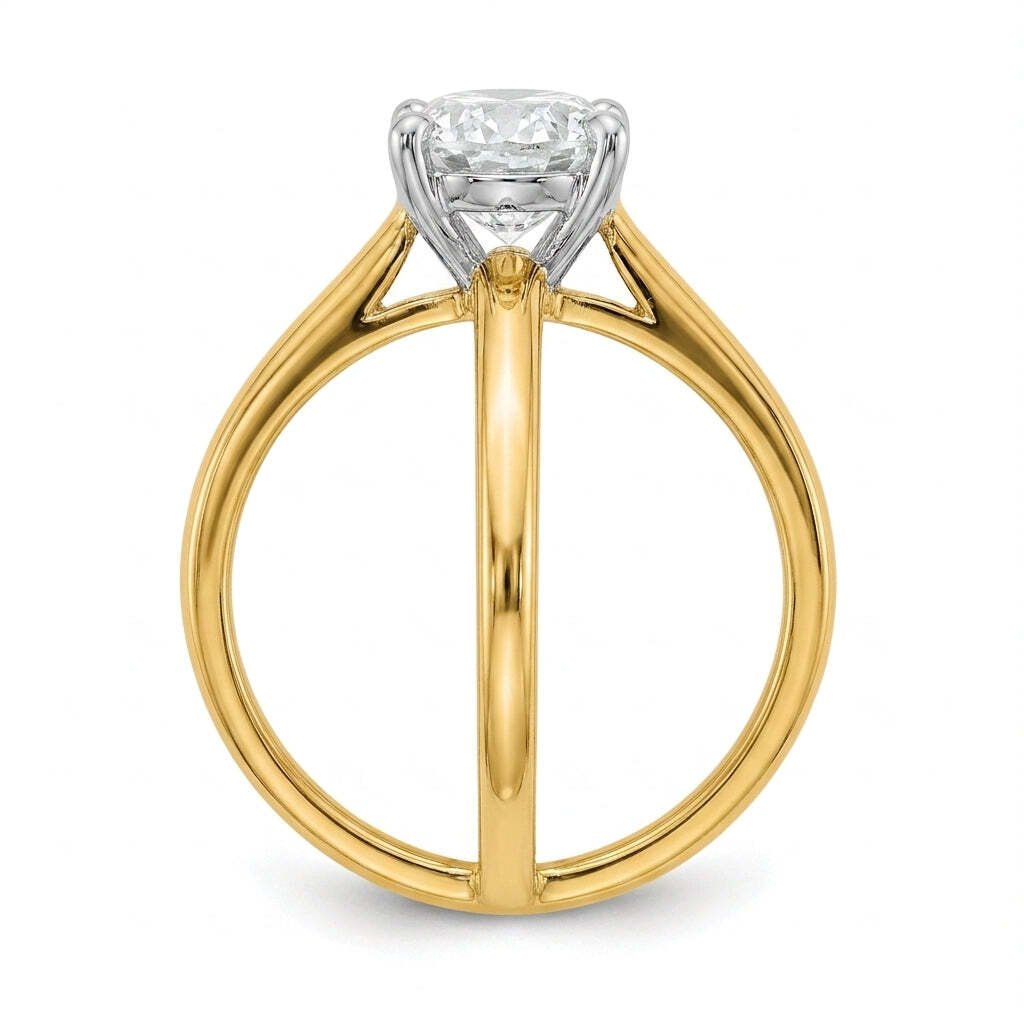 SOL-250O-0LD Oval solitaire engagement ring side-profile