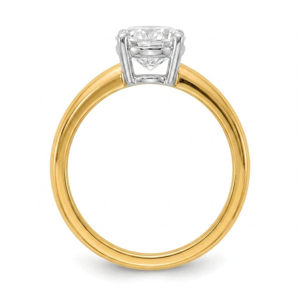 1 carat oval lab grown diamond engagement ring - side profile
