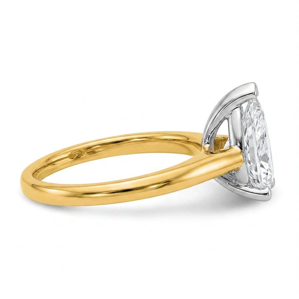 SOL-200PE-0LD Pear solitaire engagement ring side-profile