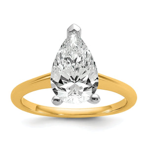 10ktt 2 1/2ct Lab Grown Diamond VS+ F+ Pear Solitaire Comp Eng Ring - authentic supplier studio photograph