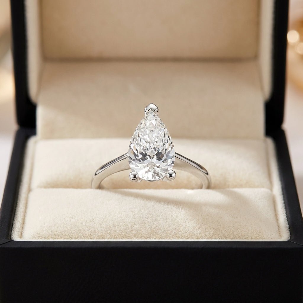 SOL-250PE-0WLD Pear solitaire engagement ring ring-in-box