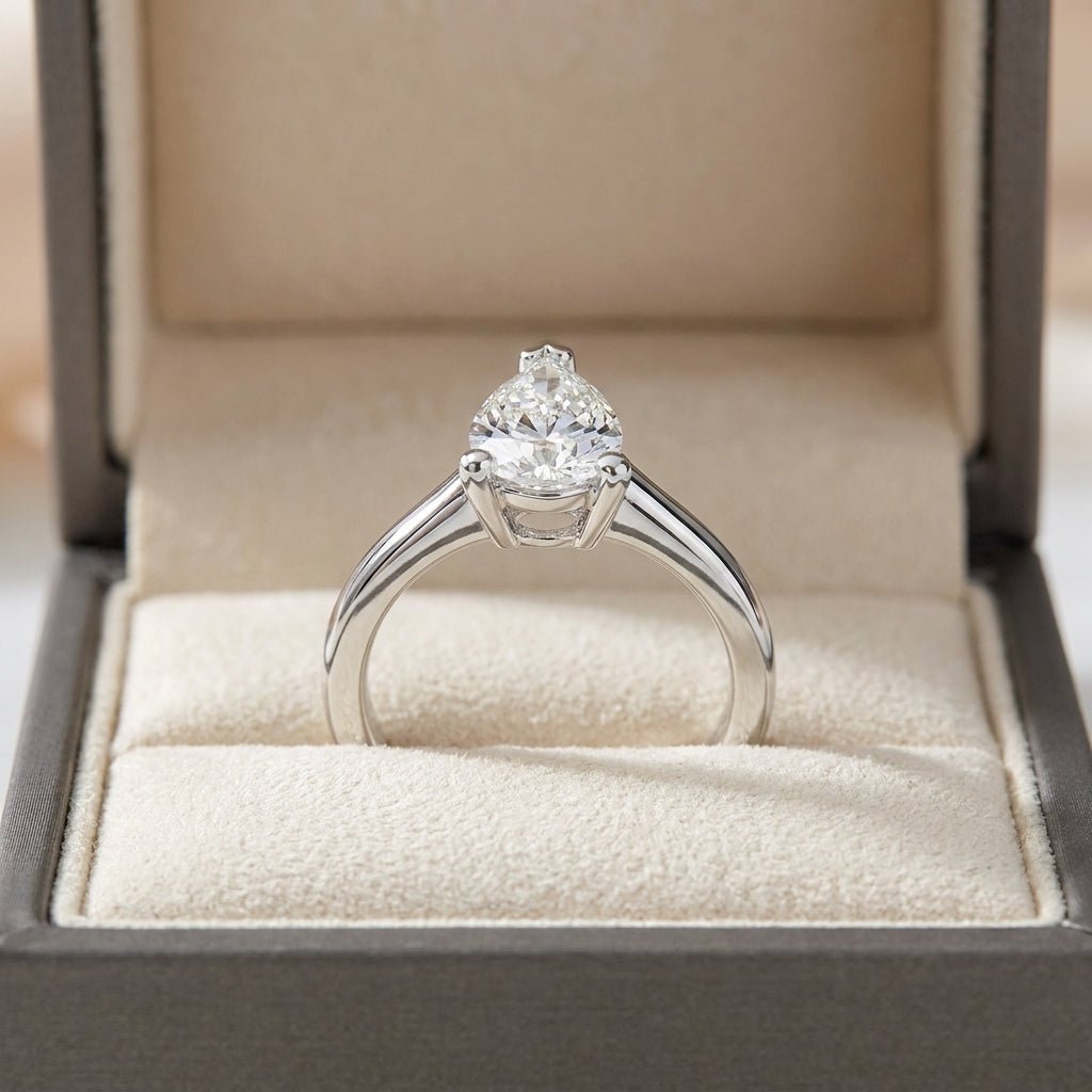 SOL-200PE-0WLD Pear solitaire engagement ring ring-in-box