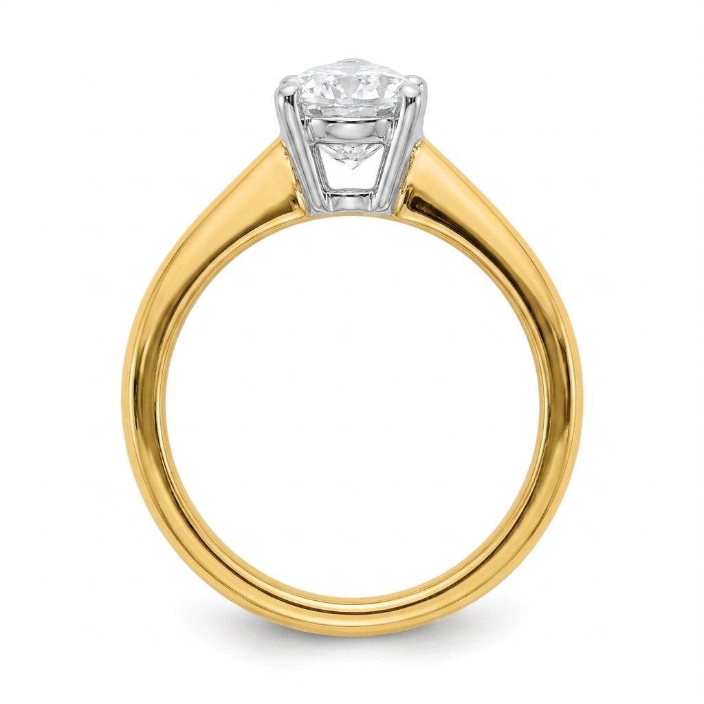 1 carat pear lab grown diamond engagement ring - side profile