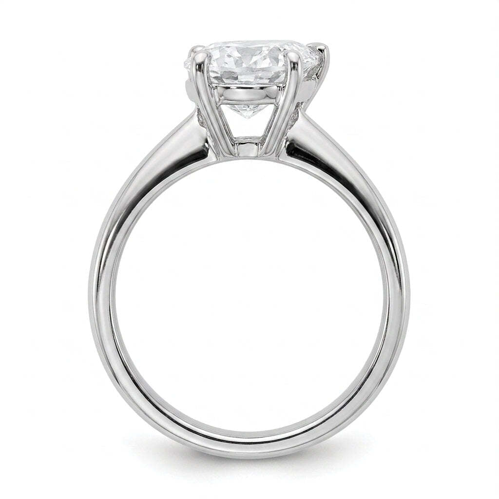 1 carat pear lab grown diamond engagement ring - side profile