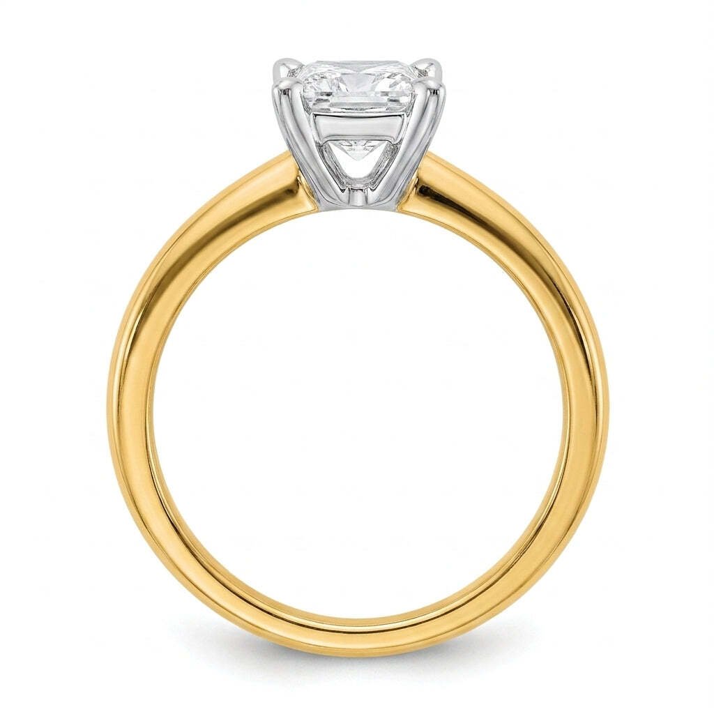 SOL-100P-0LD Princess solitaire engagement ring side-profile