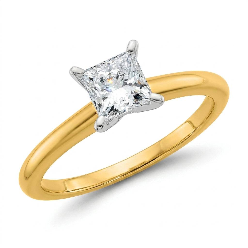 1 carat princess lab grown diamond engagement ring - hero beauty