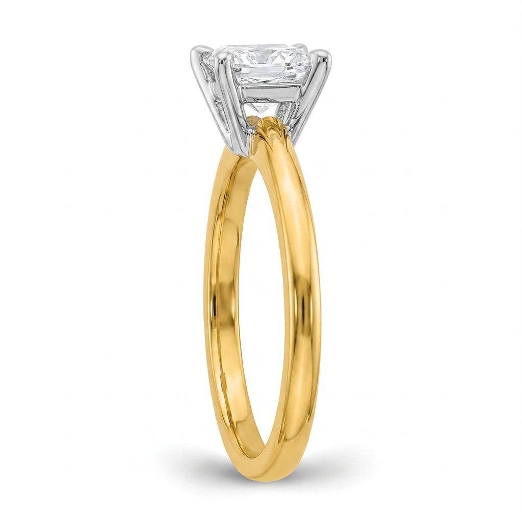 1 carat princess lab grown diamond engagement ring - side profile