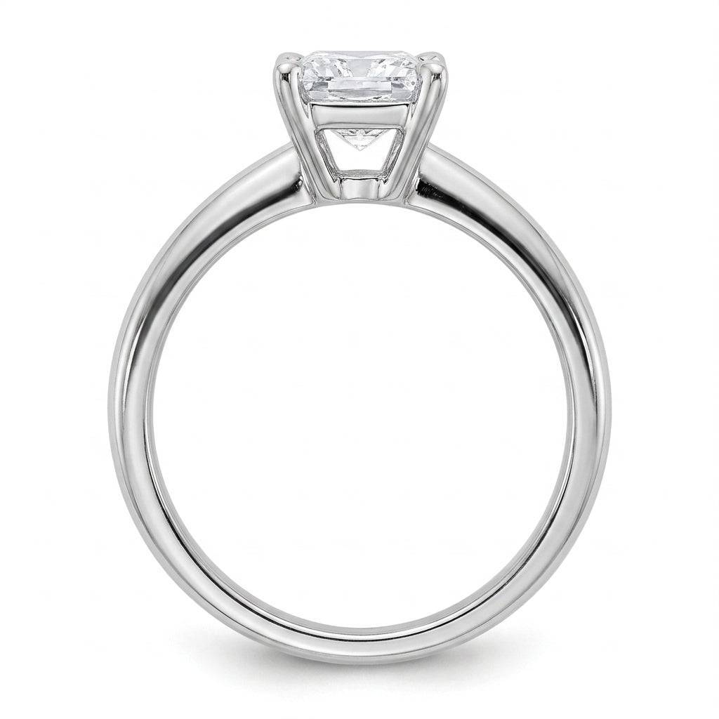 1 carat princess lab grown diamond engagement ring - side profile