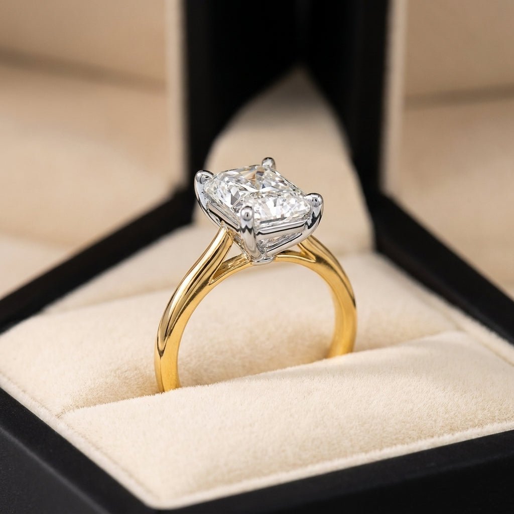 SOL-300RA-0LD Radiant solitaire engagement ring ring-in-box
