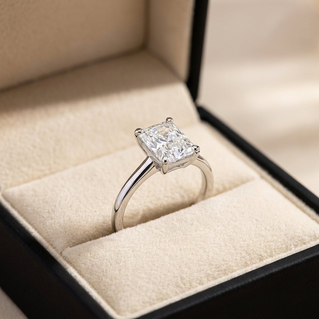 SOL-250RA-0WLD Radiant solitaire engagement ring ring-in-box