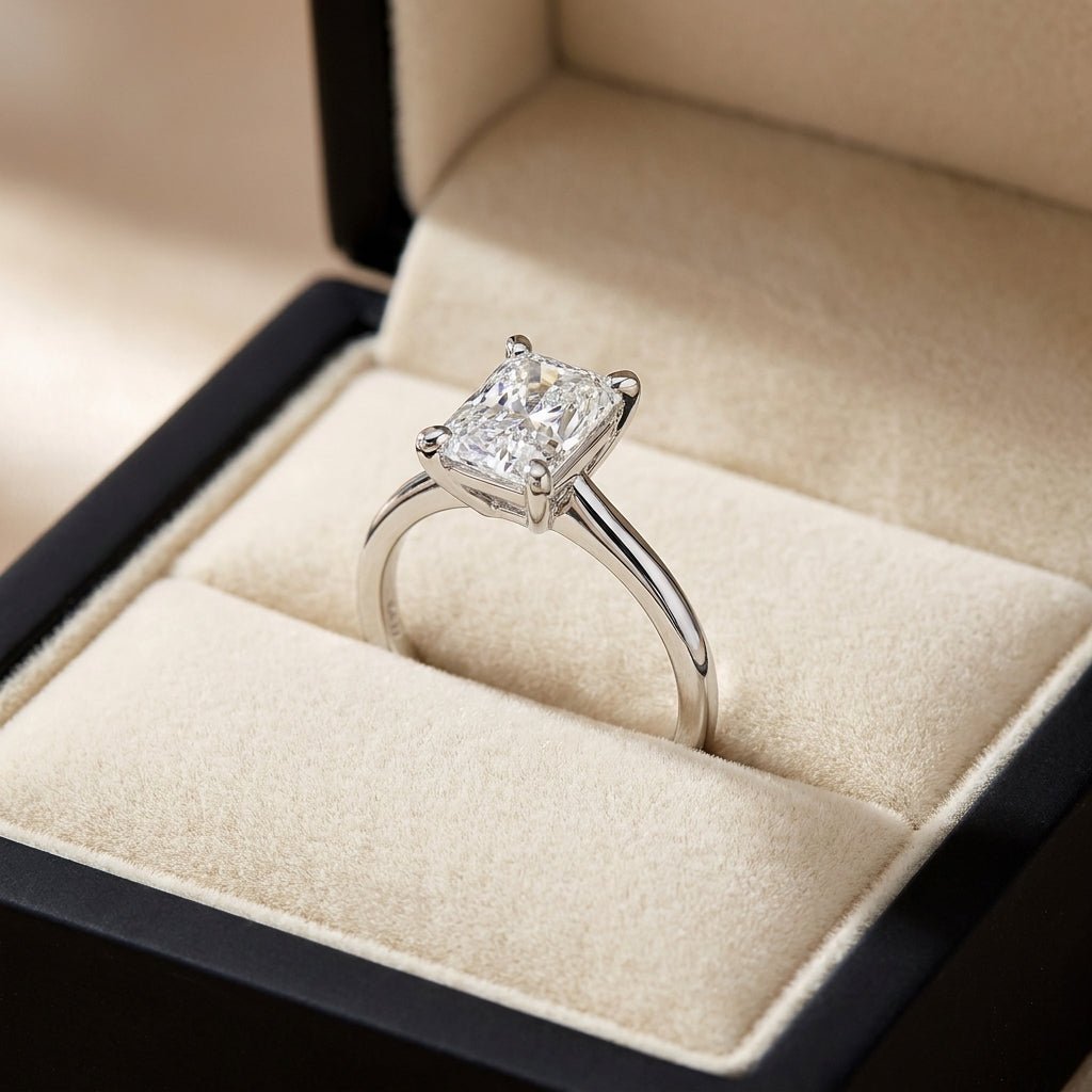 SOL-175RA-0WLD Radiant solitaire engagement ring ring-in-box