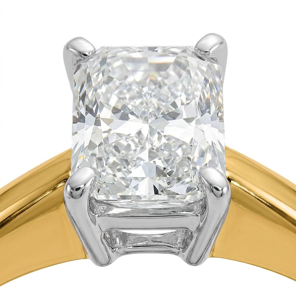 1 carat radiant lab grown diamond engagement ring - macro sparkle