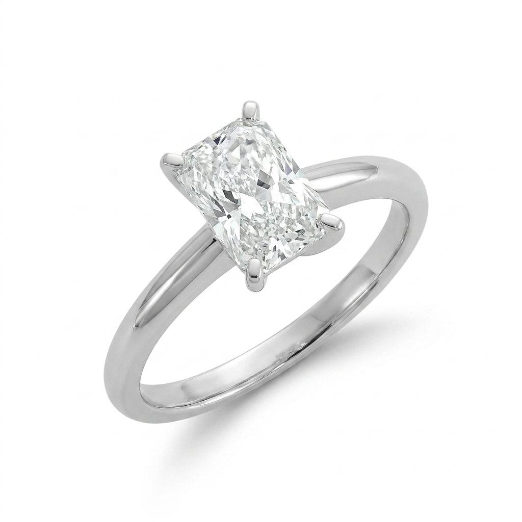 1 carat radiant lab grown diamond engagement ring - hero beauty