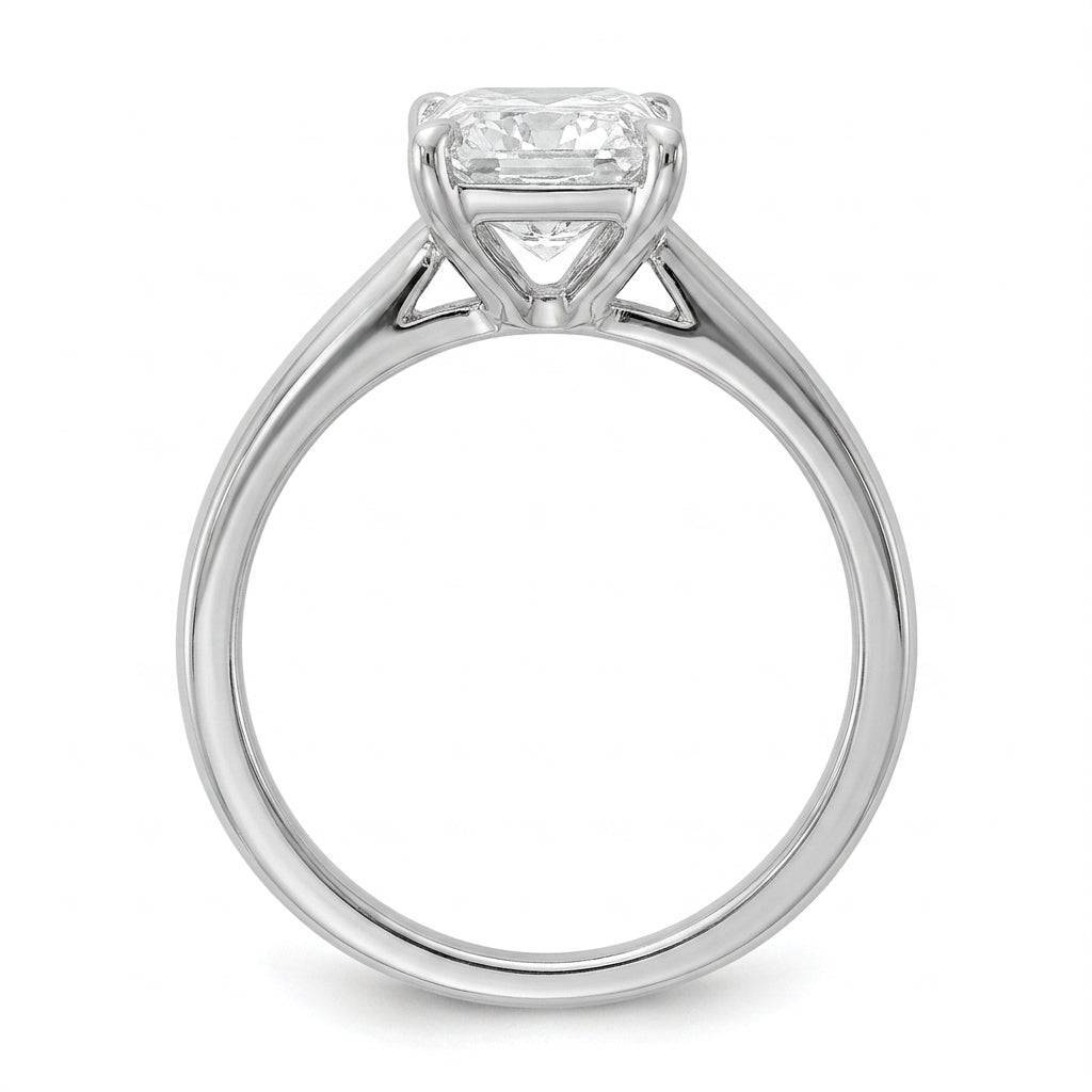 1 carat radiant lab grown diamond engagement ring - side profile