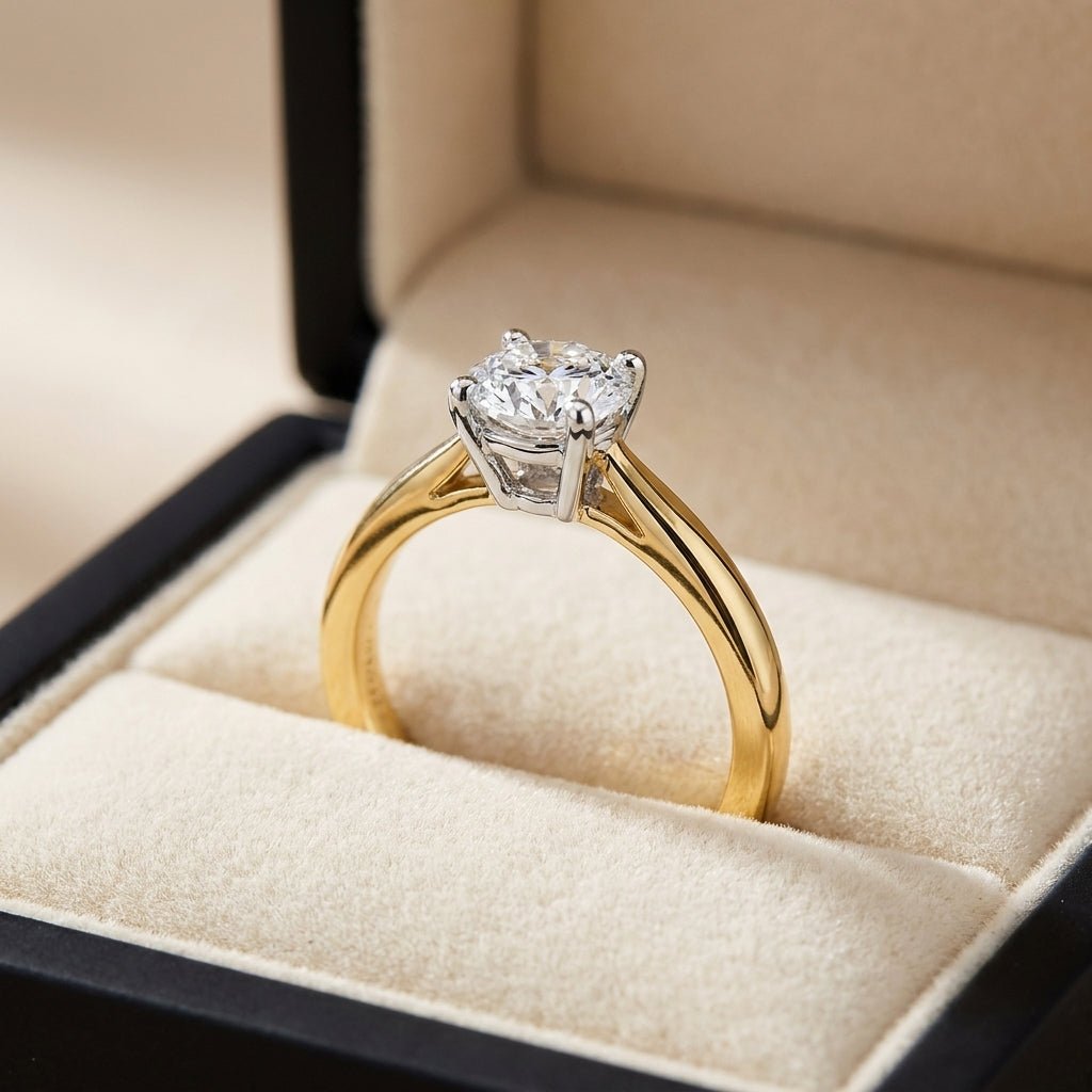 RM4229-100-0LD Round solitaire engagement ring ring-in-box