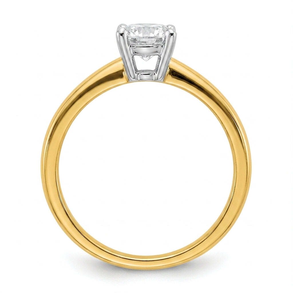 SOL-100R-0LD Round solitaire engagement ring side-profile