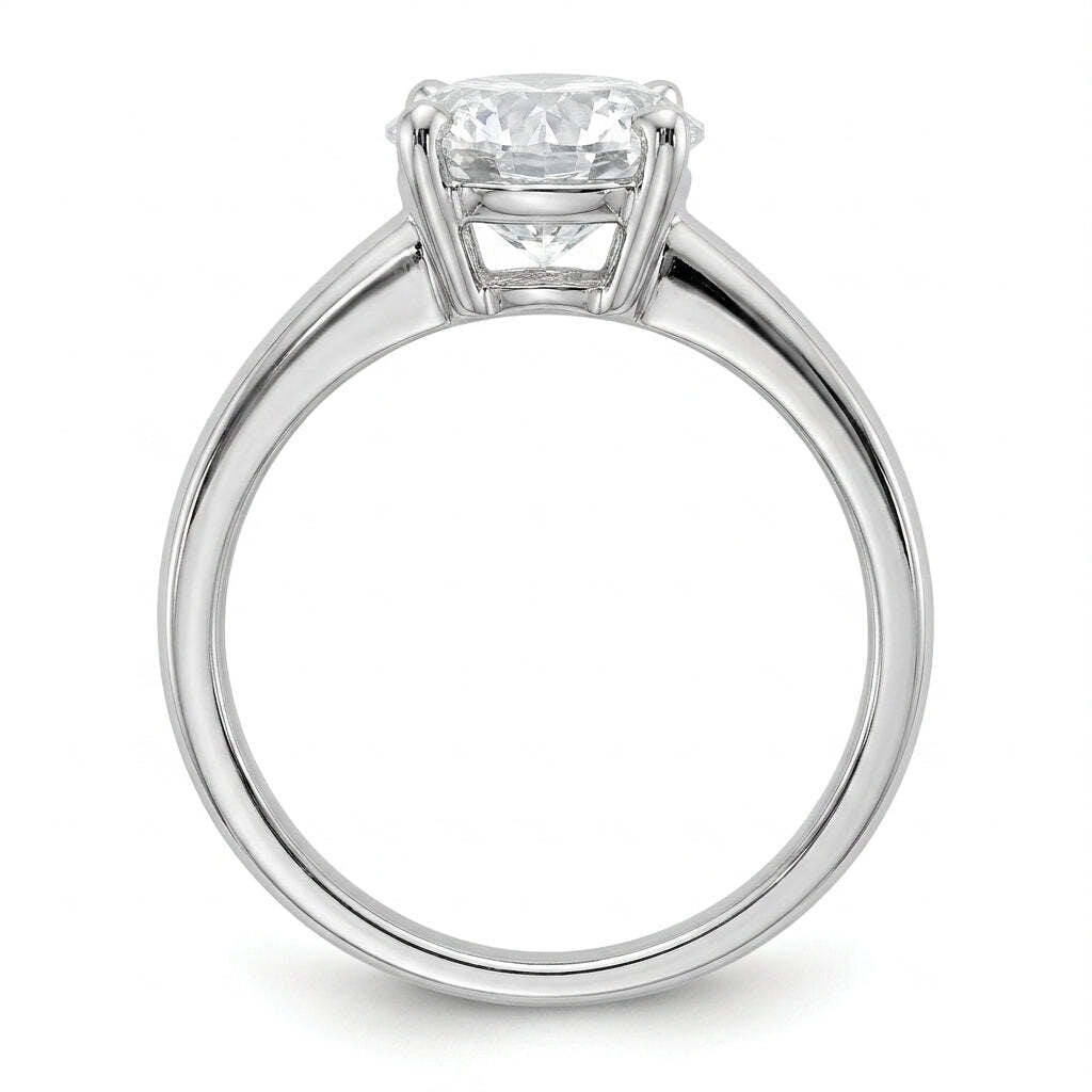 SOL-300R-0WLD Round solitaire engagement ring side-profile
