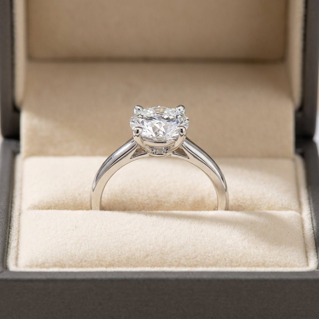 SOL-250R-0WLD Round solitaire engagement ring ring-in-box