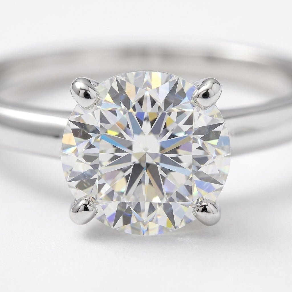 SOL-200R-0WLD Round solitaire engagement ring macro-sparkle
