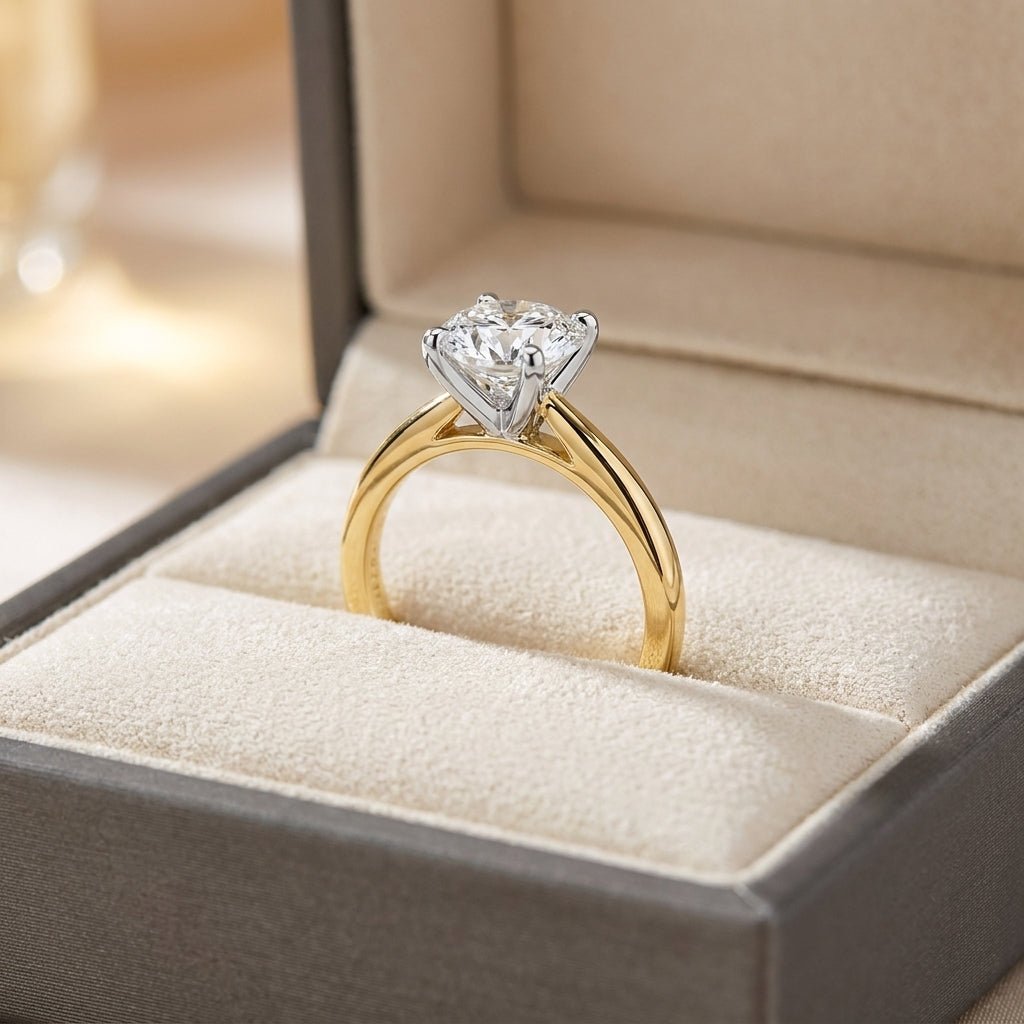 RM12610C-LD Round solitaire engagement ring ring-in-box