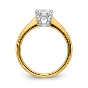 1 carat round lab grown diamond engagement ring - side profile