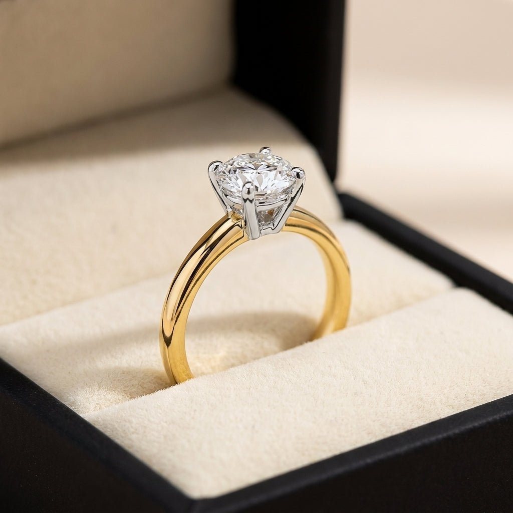 RM12609C-LD Round solitaire engagement ring ring-in-box