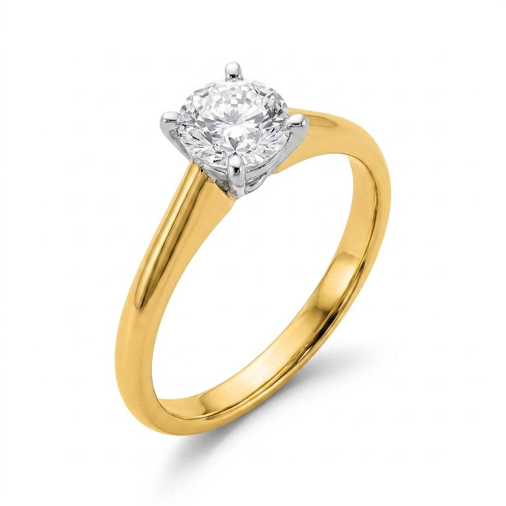1 carat round lab grown diamond engagement ring - hero beauty