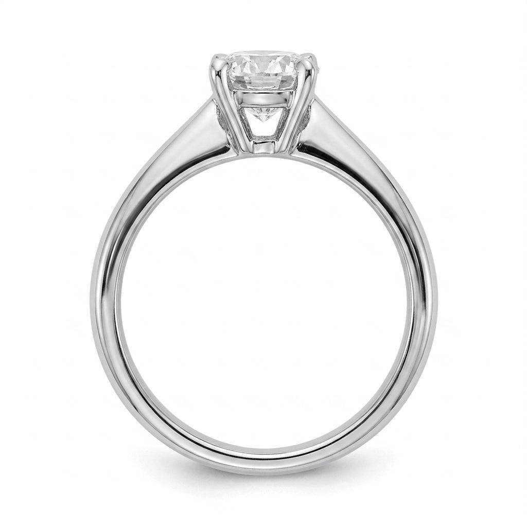 1 carat round lab grown diamond engagement ring - side profile