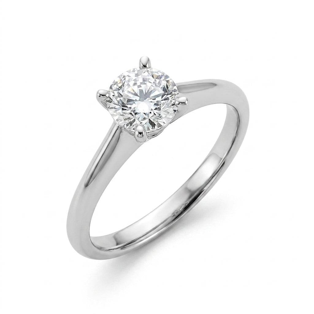 1 carat round lab grown diamond engagement ring - hero beauty