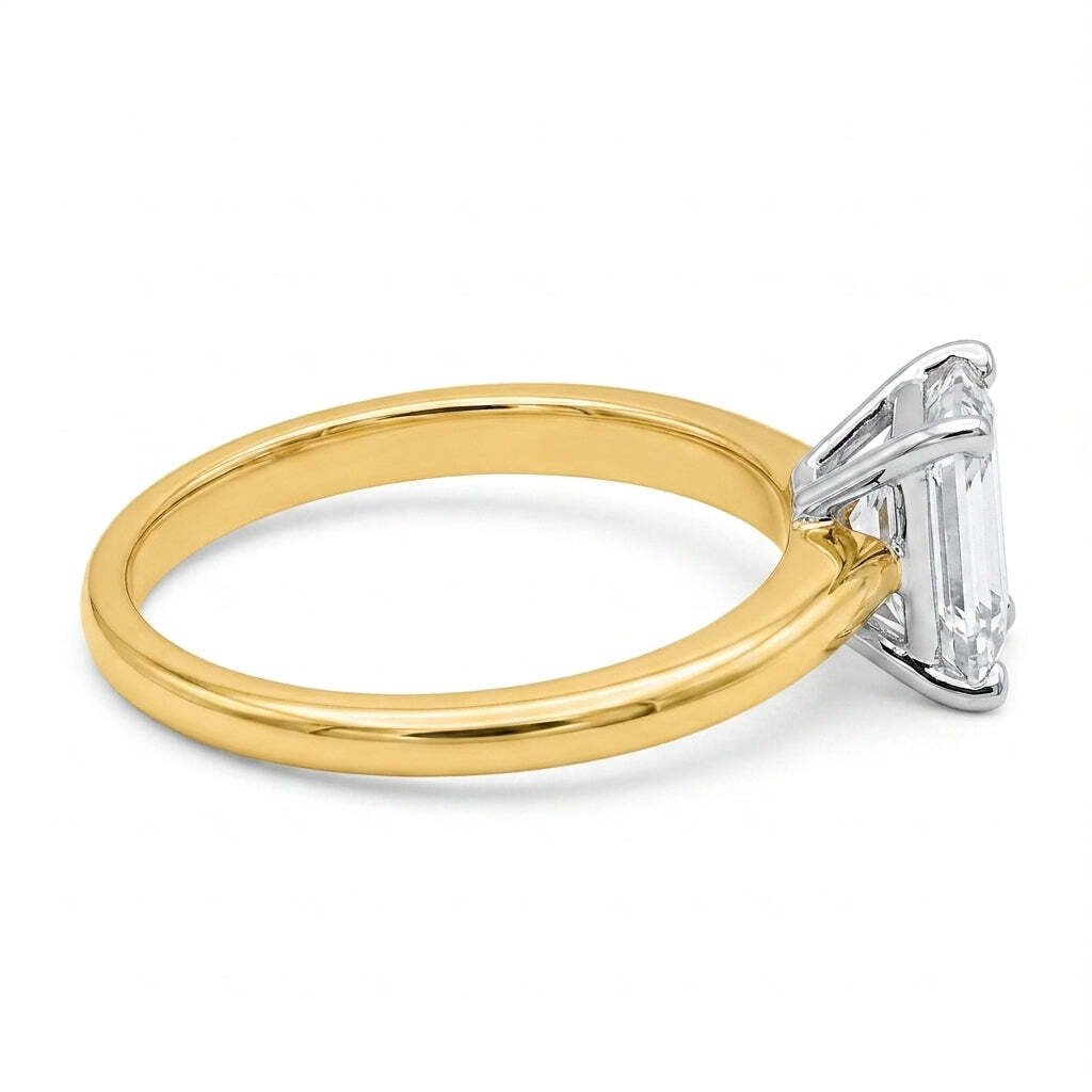 SOL-150EM-0LD Emerald solitaire engagement ring side-profile