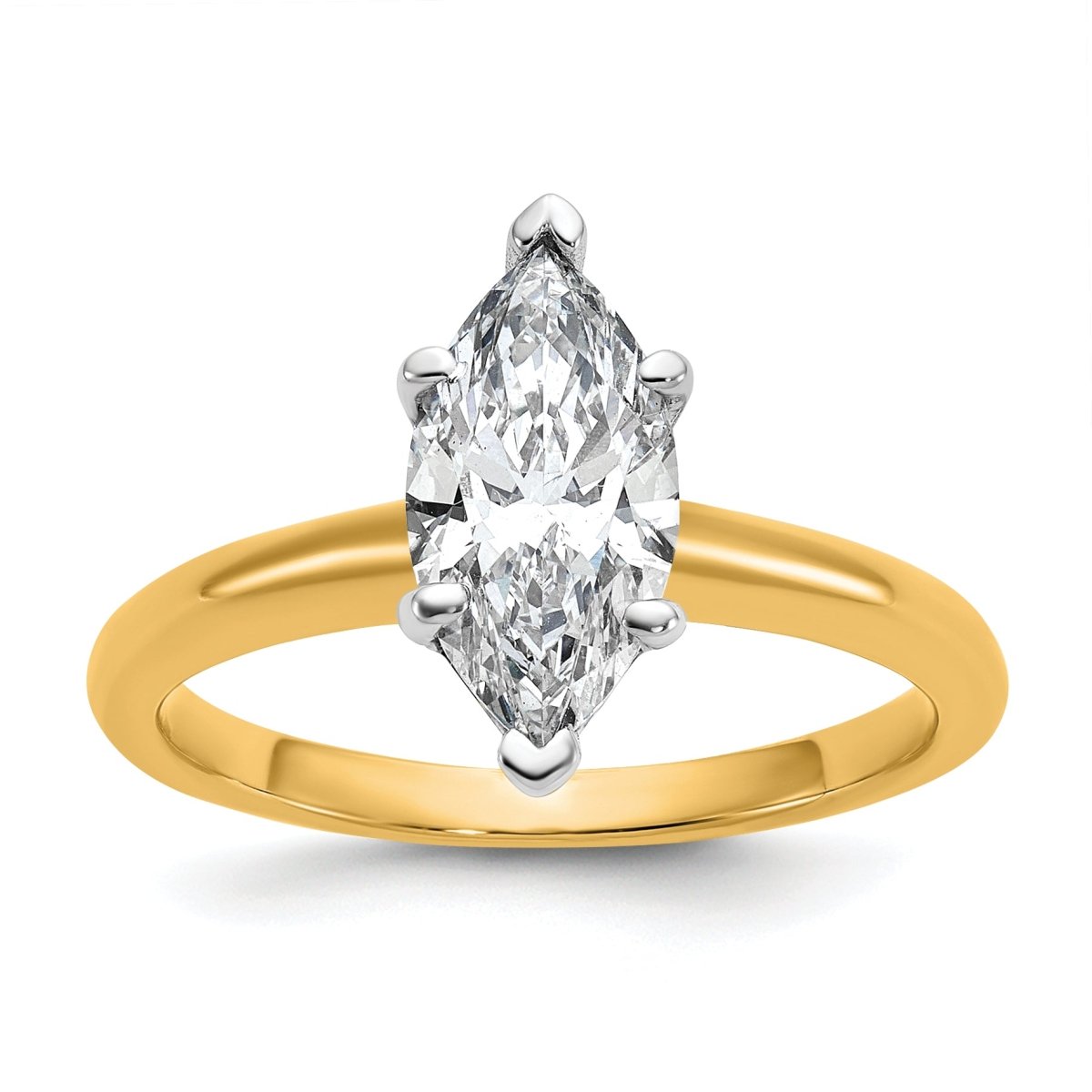 10ktt 1 1/2ct Lab Grown Diamond VS+ F+ Marquise Solitaire Comp Eng Ring - authentic supplier studio photograph