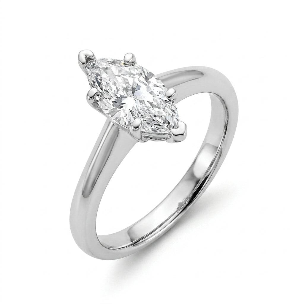 1.5 carat marquise lab grown diamond engagement ring - hero beauty