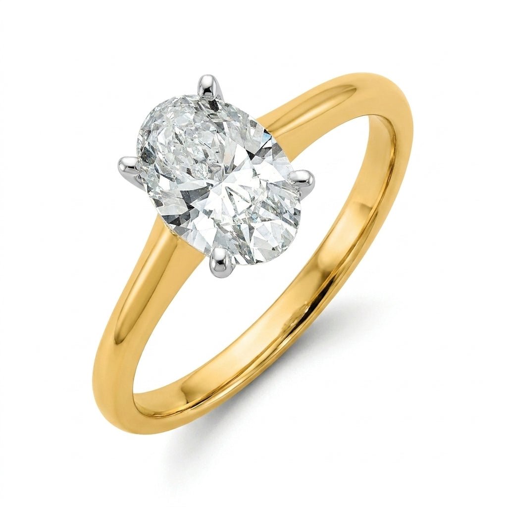 1.5 carat oval lab grown diamond engagement ring - hero beauty