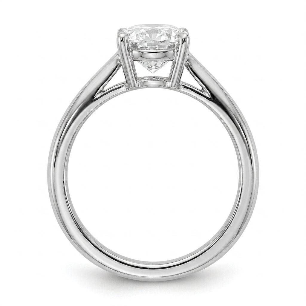 1.5 carat oval lab grown diamond engagement ring - side profile