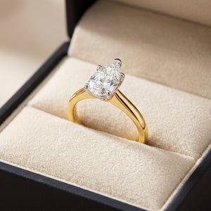 RM12606C-LD pear engagement ring in presentation box